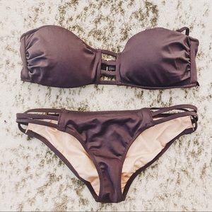 VICTORIA’S SECRET || 2-Piece Bandeau Bikini Swimsuit in Plum - SZ XS/S